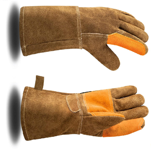 ถุงมือเชื่อมหนังปลอดภัยถุงมือเชื่อมทนความร้อนสำหรับเตาไม้วัสดุเป็นถุงมือหนังที่ดี - Product Image 5