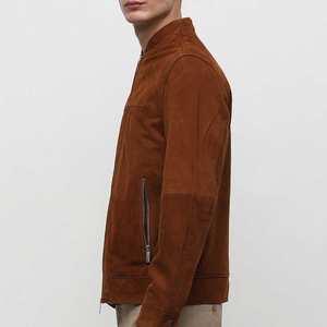 Matériau de marque pur grande personnalité hommes veste en cuir suédé multi-poches livraison directe prix réduit hommes veste en peau de vache - Product Image 2