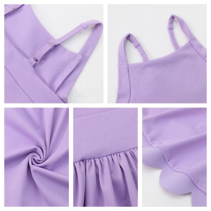 <span class=keywords><strong>Abito</strong></span> da Yoga Senza Maniche con Bordo Smerlato e Pantaloncini per Bambine, Vestito Sportivo in Nylon e Spandex per Tennis e Corsa - Product Image 4