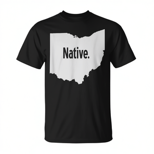 Ohio Native T-Shirt State Pride Design T-shirt noir pour homme - Product Image 2