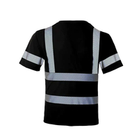 T-shirts de sécurité haute visibilité OEM T-shirt réfléchissant avec logo personnalisé Vente en gros Sécurité personnalisé Respirant Noir Réfléchissant