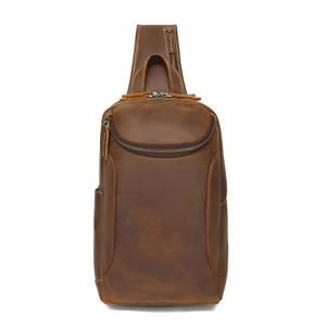 Sac à bandoulière en cuir classique pour homme avec plusieurs poches, sac à bandoulière compact en cuir, sac à bandoulière - Product Image 5