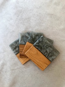 Wooden Resin Square Coaster <b>Set</b> for Hot & Cold Drinks / Beer Cans / Coffee <b>Mugs</b> Coasters - Wooden Reversible Coasters - Product Image 6