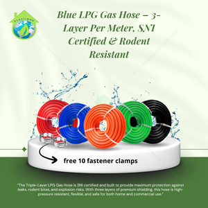 Tuyau de gaz en caoutchouc silicone portable, résistant aux explosions, bleu, sur mesure, 3 couches, 50 m, anti-fuite, certifié SNI, usage résidentiel - Product Image 4
