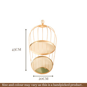 Premium Gold 2-Tier Cake Stand for Special Occasions Modern 2-Tier Cake Stand for Stylish <b>Dessert</b> Tables - Product Image 2
