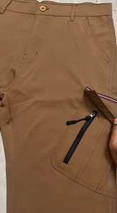 กางเกงคาร์โก้ผู้ชายคุณภาพสูง ผ้าฝ้าย 100% หนักปานกลาง กันลม มีหลายกระเป๋า ทรงตรง สไตล์ลำลอง สีกากี - Product Image 4