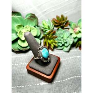 Daniel Benally Fine Jewelry Kingman Turquoise & Sterling <b>Silver</b> <b>Statement</b> <b>Ring</b> Bezel Setting Size 10 Everyday Wear - Product Image 2