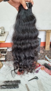 Extensions de cheveux vierges indiens à donneur unique Remy de haute qualité pour Genius Weft Raw Natural Temple Wave Cheveux humains à haut rendement - Product Image 6