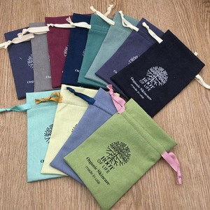 Bolsa con Cordón Negra, Bolsa de Regalo de Lino, Bolsa de Algodón Negra, Bolsa de Muselina con Logotipo Personalizado Impreso - Product Image 5