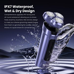 Afeitadora Eléctrica Rotativa 5 en 1 para Hombre, Recargable por USB, Resistente al Agua IPX7, Cabezal Flotante 3D, Lavable, para Recortar Barba, Vello Facial y Nasal - Product Image 4