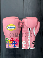 GYMSTERO Gants de boxe en cuir de vachette véritable de haute qualité à lacets, avec sangle de poignet réglable, design respirant et épais