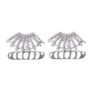 18K Gold <b>Cuff</b> <b>Earrings</b> Genuine Crystal Zinc Alloy Elegant <b>Cuff</b> Style - Product Image 3