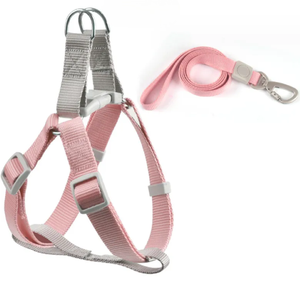 Harnais pour chien réglable en nylon à carreaux, couleur unie vert menthe, fermeture à boucle pour chiens de taille moyenne - Product Image 5