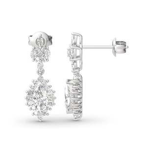 ต่างหูแฟชั่นทรงหยดน้ำเงินสเตอร์ลิงเจลิยา แดซลิ่ง ฮาโล มาร์คีส์ คัท - Product Image 2