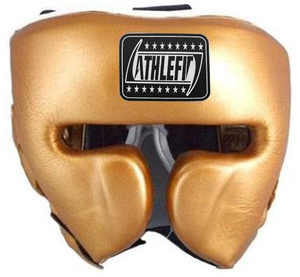 Casco de boxeo ajustable profesional hecho a medida Original equipo de entrenamiento de cuero metálico ganador punzonado protector de cabeza cara - Product Image 3
