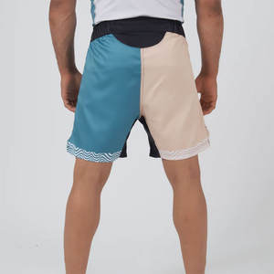 กางเกงขาสั้น BJJ สองโทนสีแบบกำหนดเองกางเกงขาสั้นสำหรับต่อสู้เพื่อการฝึกยืดได้4ทางแบบแห้งเร็วดีไซน์บล็อกสี - Product Image 4