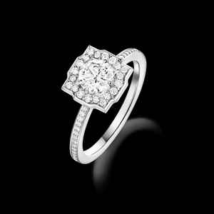 Joyería clásica Micro Pave Moissanite y anillo de diamantes redondo brillante para boda compromiso fiesta aniversario regalo - Product Image 1