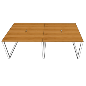 โต๊ะทำงานแบบคลัสเตอร์ RecBamboo BFRB012 สำหรับ 4 คน ขนาด 240x120 ซม. ดีไซน์ร่วมสมัย พร้อมขาเหล็กประกอบสำเร็จ - Product Image 5