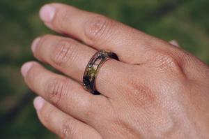 Premium Handmade Polished Wood Resin Ring Natural <b>Wooden</b> Inlay Colorful Angel Theme Modern Unique Unisex Wall Signs Wedding <b>Gift</b> - Product Image 4