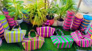 Sacs à provisions en PP recyclé sur le marché du nylon indien avec pochette Sac à linge durable en plastique polypropylène fabriqué en Inde - Product Image 3