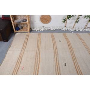 Alfombra de lana turca Vintage moderna 5x12ft Beige marrón diseño de retazos respaldo de látex para decoración para uso en sala de estar coche tejido plano de 4m - Product Image 5