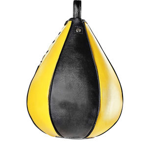 2026 Meilleur Sac de Frappe Lourd Classique en Cuir Jaune et Noir, Haute Qualité, Écologique, Léger, pour Entraînement de Vitesse de Boxe, OEM - Product Image 1