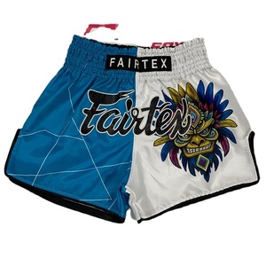 กางเกงมวยไทยแฟร์เท็กซ์แบบใหม่ พิมพ์ลายแบบซับลิเมชั่น รับสกรีนโลโก้ ชุดศิลปะการต่อสู้ ผ้าซาตินใส่สบายสำหรับฝึกซ้อม MMA - Product Image 1