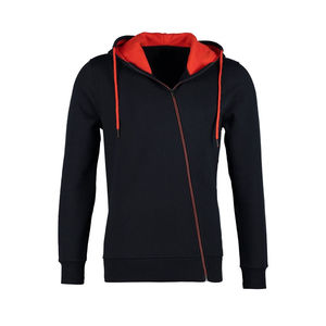 Sweat à capuche en molleton de coton à épaules tombantes surdimensionné avec fermeture éclair, tissu personnalisable, sans manches, tricoté, disponible dès maintenant - Product Image 4