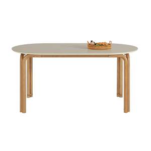 Cento 1.8M Solid <b>Wood</b> Ceramic <b>Dining</b> <b>Table</b> Industrial Design Oval-shaped Assembled and <b>Extendable</b> Set for Home Office Use - Product Image 6
