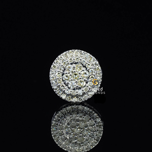Exclusivo 10Kt oro sólido Hip Hop corte redondo VVs claridad laboratorio cultivado diamantes Iced Out Stud pendientes para Unisex - Product Image 6