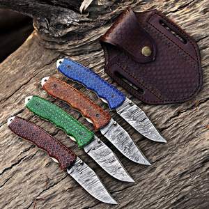 Couteau de poche pliable de survie de qualité supérieure, couteaux de camping pour le dépeçage avec étui en cuir, qualité industrielle OEM - Product Image 3