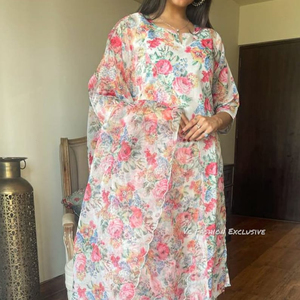 2024 recién llegados conjunto de Kurti Palazzo de algodón con estampado indio y pakistaní para mujer con alta calidad a precio barato - Product Image 1