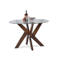 Table à manger ronde en bois massif moderne avec buffet élégant, écologique et fait main pour la maison et les hôtels