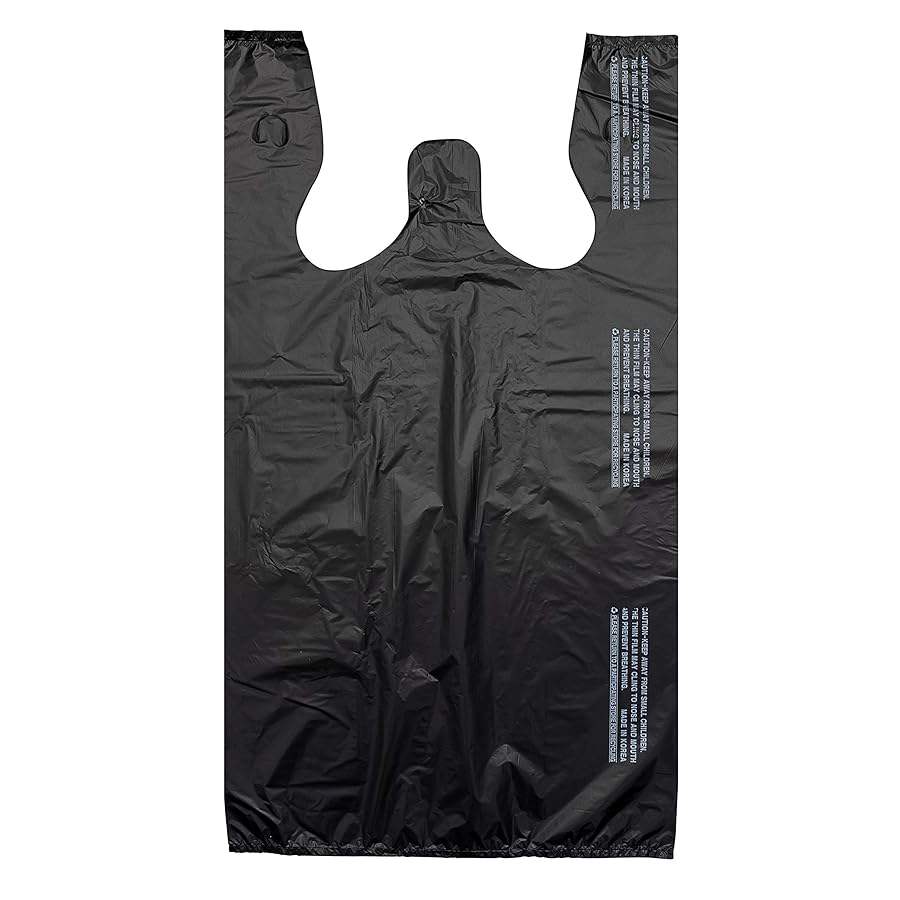 Sturdy Black Plastic Bags Ideal for Household Shopping