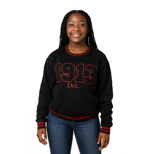 Sweat-shirt à col rond personnalisé Delta Phi Epsilon Sigma 2025 1913, 100% coton, imprimé sur le devant, respirant, streetwear, hiver - Product Image 4