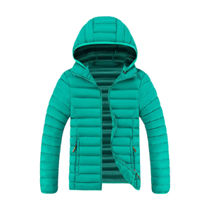 Blousons matelassés en velours à capuche colorés pour hommes et femmes, légers et chauds, pour l'hiver, fermeture éclair, logo personnalisé disponible - Product Image 4