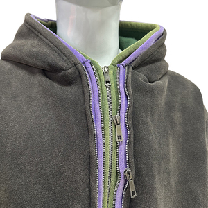 เสื้อฮู้ดซิปสามชั้นสไตล์วินเทจสำหรับผู้ชาย ยี่ห้อ Manufacturer ผ้าฝ้าย 100% สตรีทแวร์ Y2K ขายดีสำหรับฤดูหนาว - Product Image 6