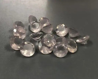 Compre Piedras Preciosas Sueltas de Cuarzo Rosa Natural de 7 mm, Talla Brillante Redonda Facetada, Collar de Cuarzo Rosa, Joyería de un Fabricante Verificado