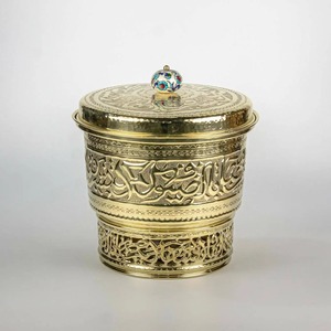 Casserole en métal arabe de style du Moyen-Orient réchauffeur d'aliments Design antique réchauffeur d'aliments marmite maison hôtel - Product Image 5