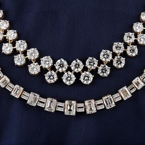 สร้อยคอเสน่ห์หรูหรางานแต่งงานแบบแฟนซีอินฟินิตี้และความรักเพชรธรรมชาติ Si-H/I พร้อมเครื่องประดับเจ้าสาวทองคำ14K สีเหลืองสำหรับผู้หญิง - Product Image 2