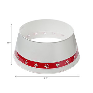 Collar de árbol de Metal con acabado blanco y rojo de diseño elegante para árbol de Navidad Collar de árbol de Navidad único para decoración del hogar - Product Image 1