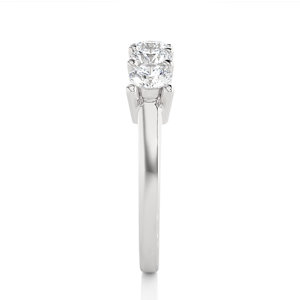 Alliance de mariage en moissanite de 0,50 ct en or blanc avec cinq pierres, produits de bagues en moissanite - Product Image 3