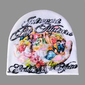 Bonnets Y2K, faible MOQ, impression par sublimation intégrale personnalisée, bonnets graphiques unisexes avec votre logo - Product Image 4