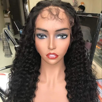 Ensemble indien brut de fermeture frontale en dentelle bouclée profonde extensions de cheveux humains vierges perruque partie libre de cheveux naturels fournisseur en gros