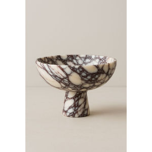 Cuenco de pedestal de mármol blanco de lujo hecho a mano Base cónica elegante cocina moderna para el hogar frutero decorativo piedra Natural - Product Image 3