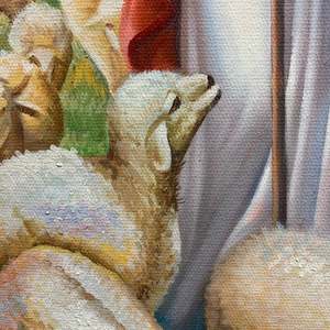 100% <b>Hand</b>-Painted Jesus Oil Paintings 36in X 24in Abstract Style Modern Design with Frame for Bedroom or Bathroom Decoration - Product Image 4