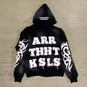 Ensemble de survêtement personnalisé pour homme en coton écologique à carreaux délavé à l'acide, comprenant un sweat à capuche épais et un pantalon de jogging, style streetwear hivernal, OEM ODM Vente en gros - Product Image 2