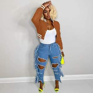 Custom Logo Men's Fashion Varsity Jacket Casual Slim Fit Bomber Baseball Jacket Plus Size Women's Jackets - Product Image 3