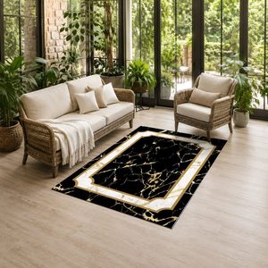 <b>RUGS</b> DEPOT LXDP-0505 Wholesale Black Charcoal Contemporary Geometric Digital Printed Machine Washable Chenille Area <b>Rug</b> <b>Non</b> <b>Slip</b> - Product Image 6
