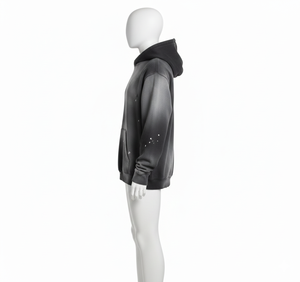 Pull ample en molleton français délavé de luxe personnalisé, lourd, avec broderie 3D, logo avant en strass, automne, pour hommes - Product Image 6